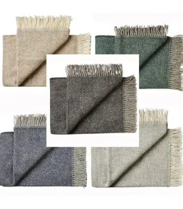 Plaid chevron pure laine vierge scandinave