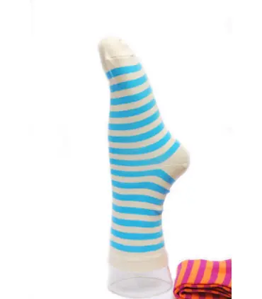 Women Socks colored stripes in Egyptian cotton