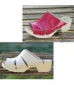 Women heels PU wood Swedish clogs in leather