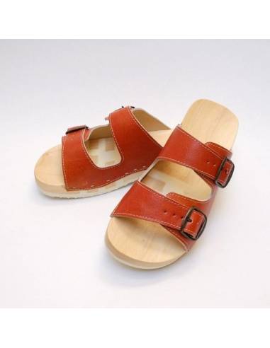 Tap wood FLEX leather double buckle white