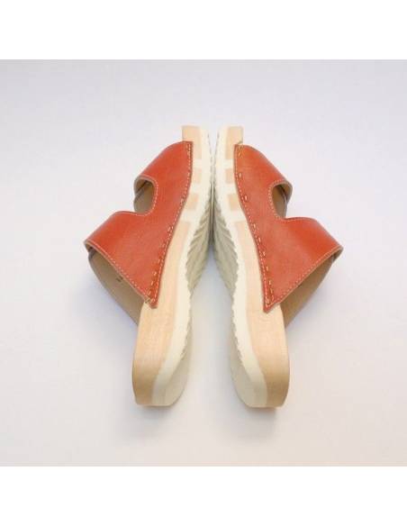 Tap wood FLEX leather double buckle white