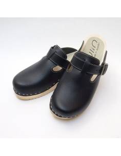 wooden  genuine calf hair clogs