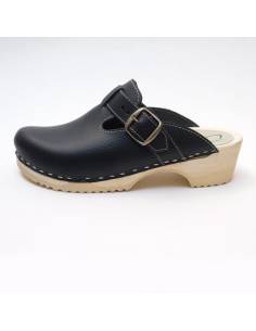 wooden  genuine calf hair clogs 2