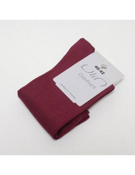 Chaussettes  fil d'écosse homme rouge bordo