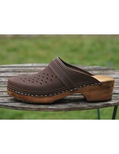 Wood and leather men's Swedish Clogs 2