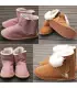 Chaussons boots peau agneau véritable enfants bébé -thermotherapie