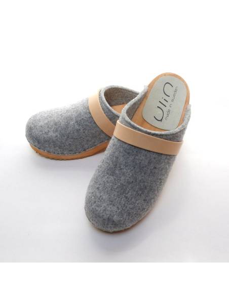 Sueco zuecos de madera cuero mujer