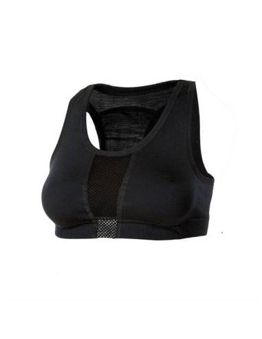 soutien gorge brassière sport femme pure laine mérinos noir