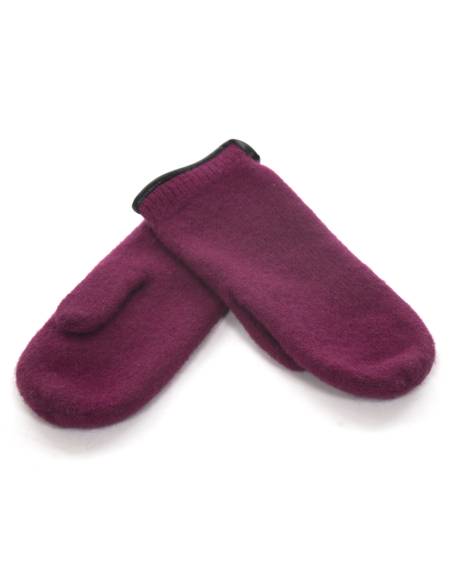 rosa guantes de pura Lana merino Mujer