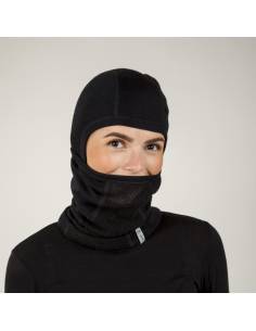 balaclava cagoule laine et soie noire fine chaude