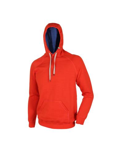 Hoodie pull à capuche unisexe pure laine mérinos orange