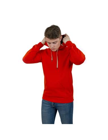 Hoodie pull à capuche unisexe pure laine mérinos orange