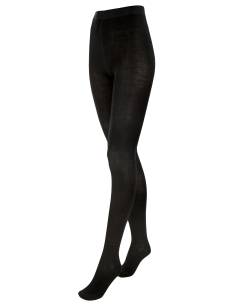 Woman black Merino Wool tights