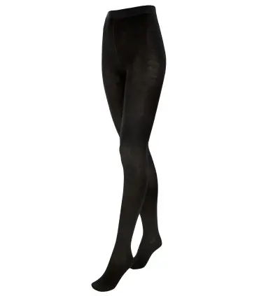Woman black Merino Wool tights