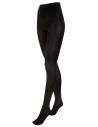 Frau schwarz, cremefarbener Merinowolle Leggings, Spitze