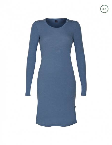 Chemise de nuit manches longues en pure laine mérinos bio