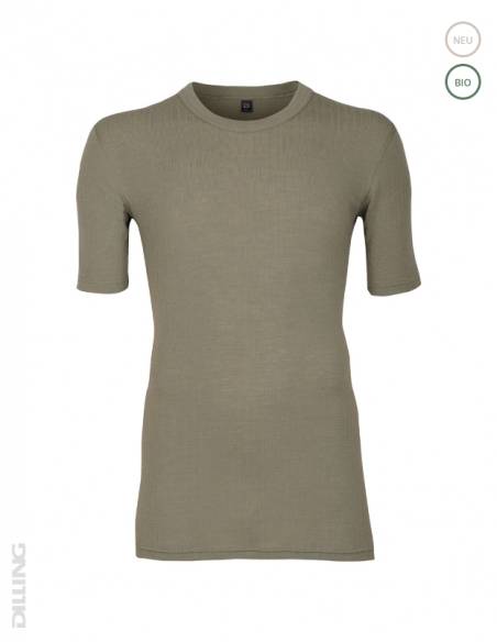 Tee shirt Homme maille côtelée bleu pure laine mérinos