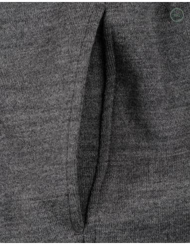 Veste à capuche homme pure laine mérinos gris anthracite