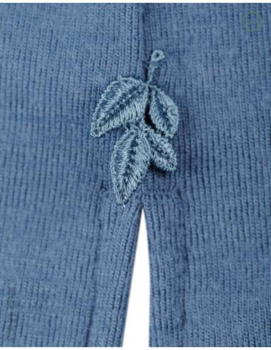 Chemise de nuit en pure laine mérinos bio bleu