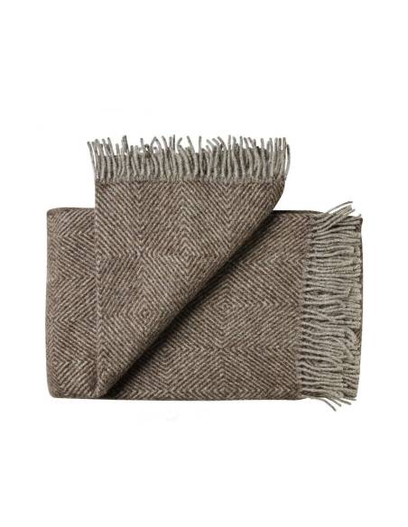Decken winkel beige in reiner Schurwolle