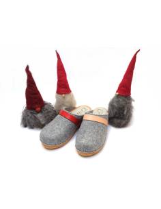 Women's swedish wooden clogs in leather
