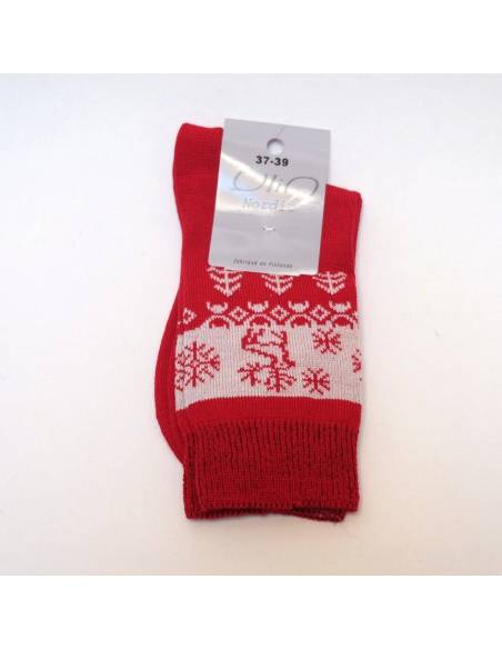 Chaussettes chaudes femme laine mérinos fines jacquard nordique