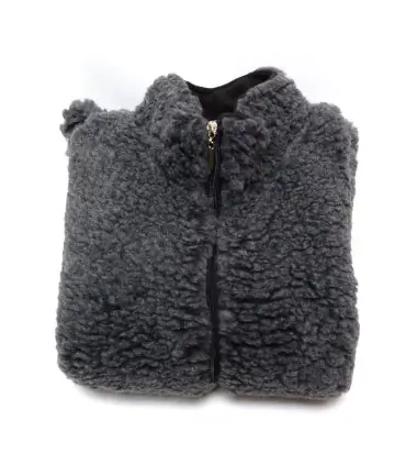 Waistcoat sleevesless pure wool with ZIP