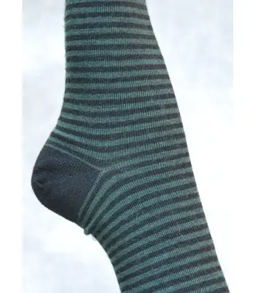 Calcetines de lana ciudad mujer extra fino rayado