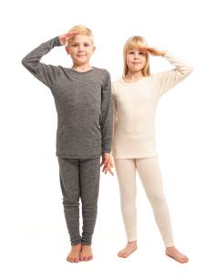 childrens' Shirt striped in  Wool and Silk long sleeves 2