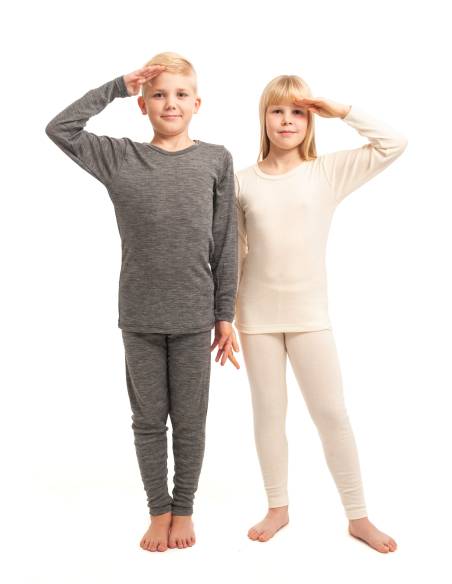 childrens' Shirt striped in  Wool and Silk long sleeves