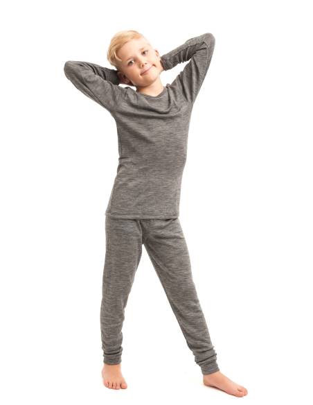 childrens' Shirt striped in  Wool and Silk long sleeves