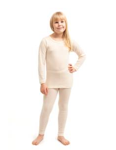 Leggings pyjama enfant laine et soie écru ou gris 2