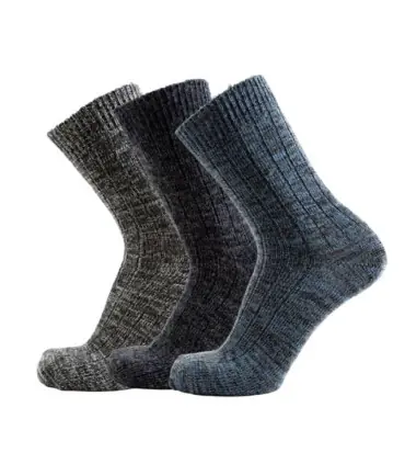 Pack von 3 Socken 70% wolle melierte grau Freizeit
