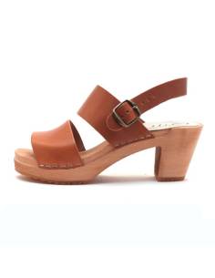 Sandals Swedish woman wood leather bare feet heels 2