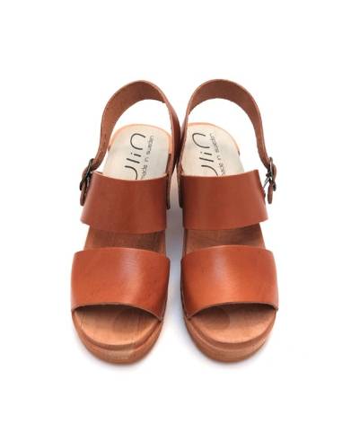 Mujer sueca de madera sandalias zapatos de tacón top