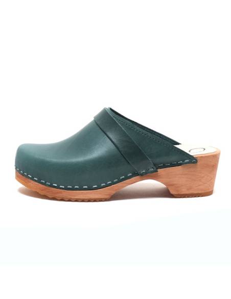 Schwedische Holz clogs in Gemüse Leder für Damen Esprit Nordique