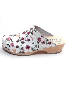Women's swedish wooden clogs liberty flower leather Special Offer 2