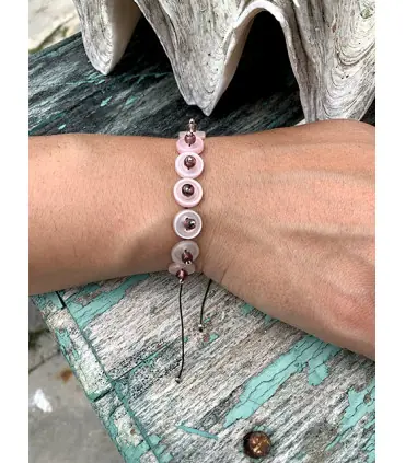 bracelet unique de designer francais rose et violet