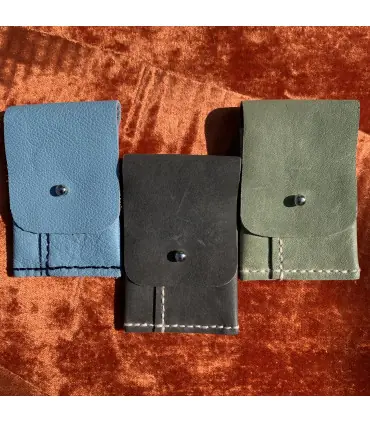 Collection de porte carte éstuis carte en cuir bleu marron vert
