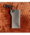 Grey-white leather lighter case