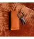 Lighter BIC cover design in orange leather made in France