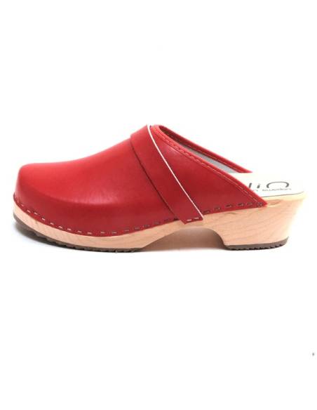 Zuecos suecos en cuero y madera exclusiva pies delgados Esprit Nordique