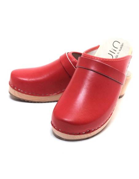 Zuecos suecos en cuero y madera exclusiva pies delgados Esprit Nordique