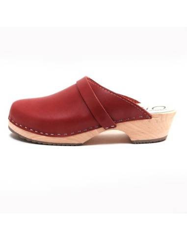 Zuecos suecos en cuero y madera exclusiva pies delgados Esprit Nordique