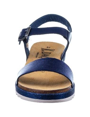 Flops Bionatura leder schwarz  cognac mit dekorativen kleinen Nieten.