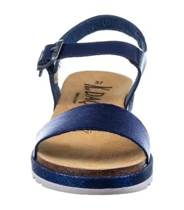 K-Daques women sandal blue metallic leather Lago
