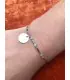 Bracelet unique turquoise marbré cuivre et blanc en perle de verre