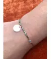 Bracelet turquoise marbré, cuivre et blanc en perle de verre
