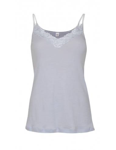 haut de pyjama caraco bleu ciel laine et soie