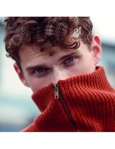 Half zip Sweater for men in pure new wool